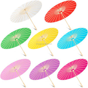 Parapluie en papier de couleur personnalisée 23.6 pouces 32 pouces Parasol en papier huilé fait à la main Peinture bricolage Parapluie décoratif pour mariage DANCIE - Product Image 3