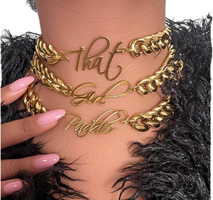 Collier Chaîne Maillons Personnalisé en Acier Inoxydable Or 18 Carats avec Pendentif Lettre Gravure Nom Logo <span class=keywords><strong>pour</strong></span> Hommes Femmes Fêtes Tendance - Product Image 3