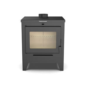 Poêle à bois 9KW avec <span class=keywords><strong>MINI</strong></span> <span class=keywords><strong>four</strong></span> pour biscuits et pizzas Poêle à bois intérieur pour chauffer et cuisiner - Product Image 4