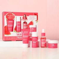 Kits de Voyage Visage : Crème Éclatante 20g, Sérum Hydratant 18ml, Tonique 30ml et Nettoyant Rafraîchissant Pastèque 25g – Coffret Cadeau Soin de la Peau