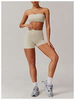 OEM/ODM 2025 Ensemble de sport pour femme, 5 pièces, comprenant soutien-gorge de sport à manches longues et leggings, pour la course, le yoga, la gym et le fitness