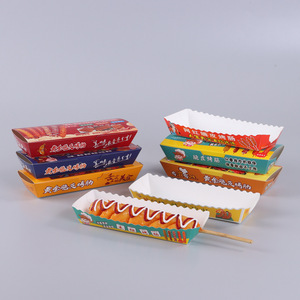 Purpurina Personalizada Bronceado Ecológico Impermeable Desechable Grado Alimenticio A Prueba De Grasa Carpetas de Papel <span class=keywords><strong>para</strong></span> Waffle Stick Hot Dog - Product Image 5