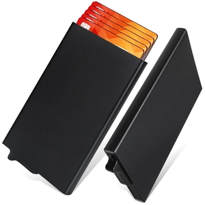 Porte-cartes minimaliste Normcore <span class=keywords><strong>en</strong></span> aluminium, nouveau, personnalisé, avec ouverture latérale, style fin, pour 6 cartes - Product Image 4