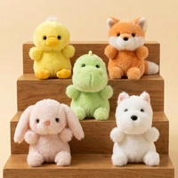 En gros, Porte-clés pendentif en peluche mignon (dinosaure, lapin, renard, chiot), Mascotte personnalisable OEM, Jouet en peluche doux pour cadeau
