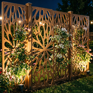 Panneau de clôture WPC co-extrudé effet bois, qualité professionnelle, anti-UV, résistant aux intempéries, pour jardin, écran d'intimité <span class=keywords><strong>extérieur</strong></span>, sans entretien - Product Image 1