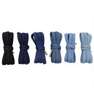 Lacets plats en PU de 8 mm, style denim épais, personnalisables, motif uni, pour baskets, bottes et chaussures – Coolstring Company - Product Image 2
