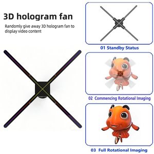 Nuevo Mini Ventilador Holográfico 3D de 14 cm con Tarjeta TF, Proyector LED Holográfico OEM, Control Multi-App, Pantalla Publicitaria Interior de 1800 Nit - Product Image 4