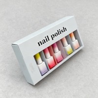 Impression numérique personnalisée coffret de 5 bouteilles de vernis à ongles coffret de vernis à ongles avec logo d'estampage à chaud de feuille d'or boîte avec séparateurs en relief mat