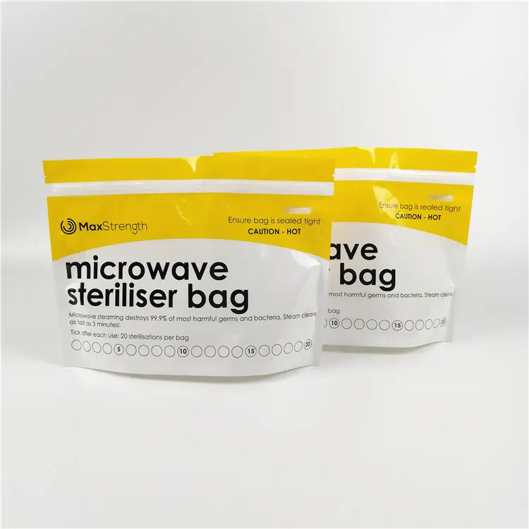 Slide Zipper Feeding Bottle Pouch Microwaveable Grilled Chicken Bag Menstruation Cup Steam Sterilizer Bag