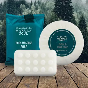 Design personalizzato sfuso economico per viaggiare cura della pelle portatile Eco Square Round Small Marula Oil Mini Hotel Soap