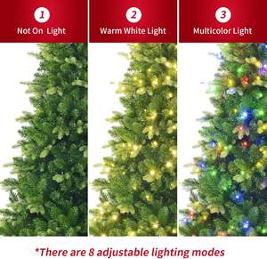 Árbol de <span class=keywords><strong>Navidad</strong></span> Artificial Preiluminado de 6.5 pies <span class=keywords><strong>con</strong></span> Música, 340 <span class=keywords><strong>Luces</strong></span> <span class=keywords><strong>LED</strong></span>, Puntas de Ramas de PVC Mixtas de PE, Base Giratoria <span class=keywords><strong>con</strong></span> Control Remoto - Product Image 5