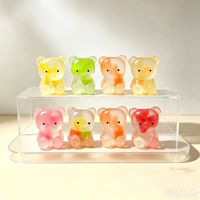 Jouet anti-stress en forme d'ours mignon en gelée transparente à l'huile de coco, avec tranche de fruit à l'intérieur, souple et extensible