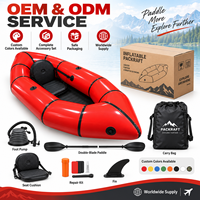 Packraft gonflable 1 ou 2 personnes, kayak en TPU avec plancher Drop Stitch, radeau portable pour rivière, lac et aventures en plein air