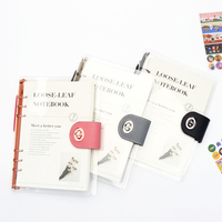 Carnet A5 en PVC transparent, 90 feuilles, rechargeable, avec couverture de classeur en PVC transparent et fermeture à loquet, pour journal à feuilles mobiles et gestion budgétaire
