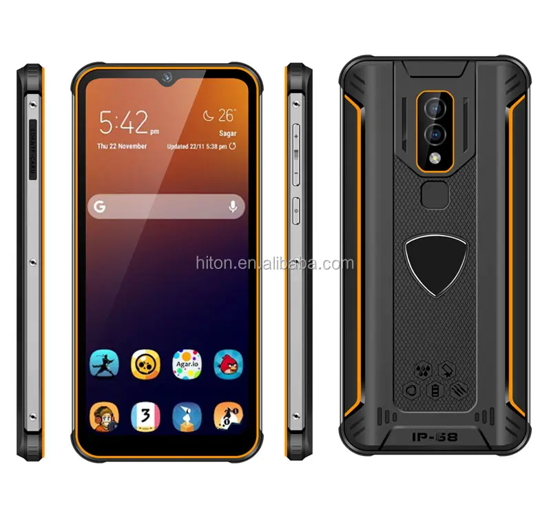 Android 9.1 Octa Core 8GB ram + 128GB Rom HiDON Rugged Smartphones Lte Cell Phones Semi-ruggedness