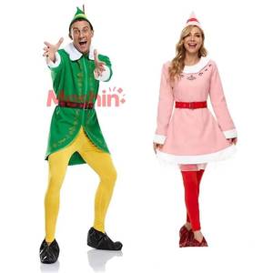 MS Wholesale Mascotte <b>Adult</b> Size Couple Christmas Santa Outfits Mens Buddy the <b>Elf</b> Xmas <b>Costume</b> - Product Image 1
