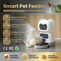 Distributeur automatique de nourriture pour animaux de compagnie intelligent 3,5 L avec télécommande via application WiFi et double alimentation