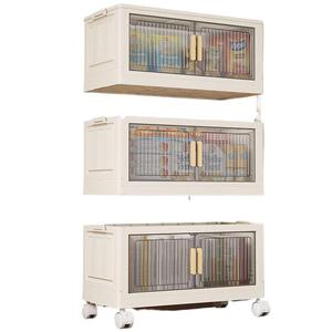 No installation required. Folding plastic multi-layer cabinet with wheels. Suitable for home, bedroom, <b>bedside</b> <b>table</b>, and - Product Image 5