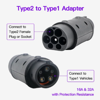 Adaptateur de charge EV 32A, connecteur IEC 62196 Type 2 à Type 1 pour station EV Type 2, véhicule électrique