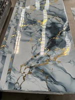 Panneau mural en PVC marbré avec revêtement UV 1220x2440x3mm, moderne, imperméable, ignifuge, pour usage commercial et domestique, plaque décorative intérieure