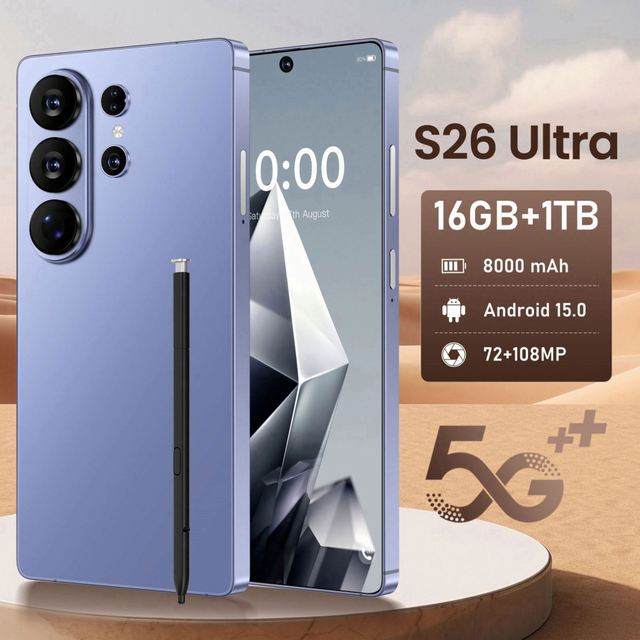 2026 New Smartphone S26 Ultra 5G Android Phone 7.3 Inch HD Screen 16GB+1TB Spanish Language Global Version Unlocked Phone