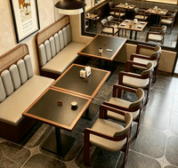 Ensemble de banquettes et de tables de restaurant personnalisables, fabrication directe d'usine, mobilier de qualité commerciale pour restaurants haut de gamme et cafés