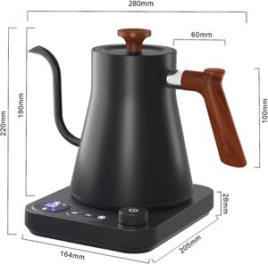 Nouvelle bouilloire électrique sans fil en acier inoxydable 304, 1200W, à contrôle intelligent de la température, ébullition rapide, maintien au chaud, arrêt automatique, pour café - Product Image 2