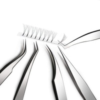 Pince à épiler professionnelle pour extensions de cils en gros, à pointe en fibre, antistatique, en acier inoxydable, outil de soin des cils personnalisable avec logo pour salon