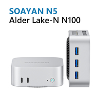N5 Mini PC Intel N100 Quad Core 12GB LPDDR5 HDMI DP 4K Dual LAN Dual Type-C Supporting Win11 Pro Linux Tiny Desktop Computer