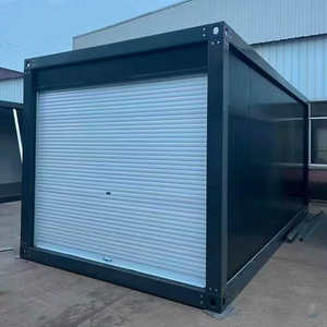 Moderno Garage Prefabbricato Portatile in Acciaio, Casa Container Mobile con Porta Avvolgibile per Magazzini - Product Image 1