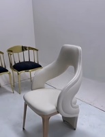 Chaise de salle à manger française moderne de luxe en métal et en acier inoxydable chaise de salle à manger d'intérieur supérieure
