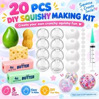 Kit de fabrication de balles anti-stress DIY - Peaux TPR faciles à réaliser, jouets ASMR pour soulager l'anxiété, balles anti-stress moelleuses faites à la main, cadeaux de bien-être pour femmes