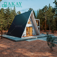 Maison triangulaire à ossature en A de 3 chambres à coucher de 20 pieds Kit modulaire Maison préfabriquée de luxe Villa pour Airbnb