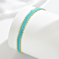 Bracelet personnalisé plaqué or, tendance, minimaliste, réglable, avec perles Miyuki colorées et perles de verre, pour femmes et hommes