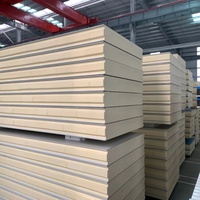 Panel Ruangan Dingin Berinsulasi Inti Poliuretan Tahan Api Tingkat B Ramah Lingkungan Modern 100mm 150mm 200mm Tahan Air
