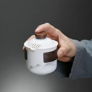 Dehua White Porcelain Travel <b>Tea</b> Set <b>One</b> <b>Pot</b> Four Cups Portable Traditional Design Gift Set - Product Image 3
