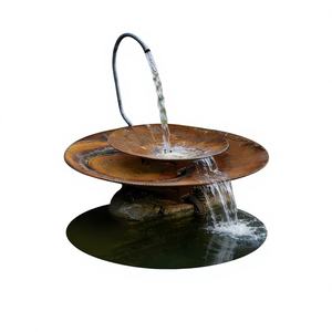 Fuente de Agua Decorativa de Acero Corten de 2.0 mm, Resistente a la Intemperie, Color Rojo Oxidado, Estilo Feng Shui, Pequeña Fuente de Jardín para Exteriores, Directo de Fábrica - Product Image 1