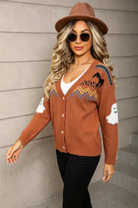 Suéter Cárdigan de <span class=keywords><strong>Punto</strong></span> con Diseño de Murciélago Fantasma para Mujer, Estilo Occidental Vintage, <span class=keywords><strong>Manga</strong></span> Larga, Casual, Retro, Boho, para Otoño e Invierno - Product Image 6
