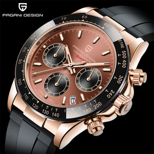 นาฬิกา PAGANI DESIGN <span class=keywords><strong>1664</strong></span> สไตล์สปอร์ต ควอตซ์ ขนาด 40 มม. รุ่นใหม่ V2 สีทองน้ำตาล หน้าปัดคลาสสิก นาฬิกาผู้ชาย VK63 โครโนกราฟ - Product Image 1