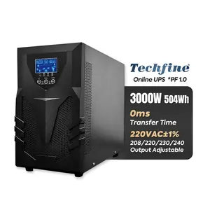 504wh 3KW 3KVA 3000VA 3000W 220Vac 0 Transfer Time Uninterruptible Power Supply Pure Sine Wave UPS Online Frequency UPS