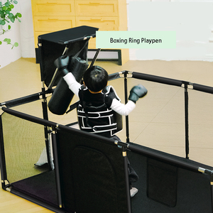 Parc <span class=keywords><strong>de</strong></span> jeu rectangulaire extra large pour bébé avec sac <span class=keywords><strong>de</strong></span> frappe et filet <span class=keywords><strong>de</strong></span> football, aire <span class=keywords><strong>de</strong></span> sport intérieure pour tout-petits - Product Image 5