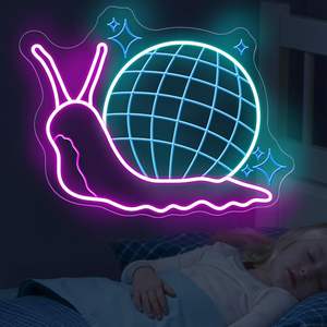 Enseigne au néon en forme d'escargot boule <span class=keywords><strong>disco</strong></span>, art mural pour fête, enseigne au néon pour bar, enseigne au néon personnalisée pour bar à bière, bar musical - Product Image 2