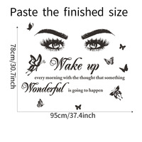 Beauty Girl stiker dinding salon rambut Inggris, stiker dinding latar belakang dekorasi ruang dinding dengan perekat