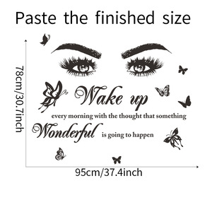 Bellezza ragazza farfalla inglese parrucchiere <span class=keywords><strong>adesivi</strong></span> da parete sfondo decorazione per camera da parete autoadesivi da parete - Product Image 5