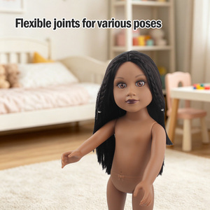 Poupée réaliste afro-américaine de haute qualité, 18 pouces, entièrement en vinyle, avec de longs cheveux, pour enfants, jouets de déguisement DIY. - Product Image 2