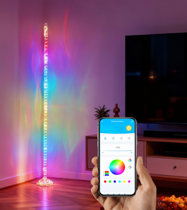 Modern <b>Smart</b> Crystal Floor Lamp LED Dimmable Standing Lamp with <b>Remote</b> <b>Control</b> for Living Room Bedroom Home Decor - Product Image 3