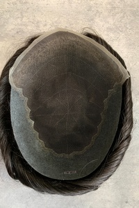 Perruque H434 Q6 Style Toupee, couleur 1B, pour <span class=keywords><strong>homme</strong></span>, avec ligne de cheveux naturelle et <span class=keywords><strong>d</strong></span>égradée, aspect réaliste, 100% cheveux humains - Product Image 5