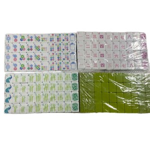 White Ceramic <b>Mahjong</b> Tiles Printed <b>Mahjong</b> <b>Set</b> Color Symbol Game Pieces for Club Casino Home Use - Product Image 5