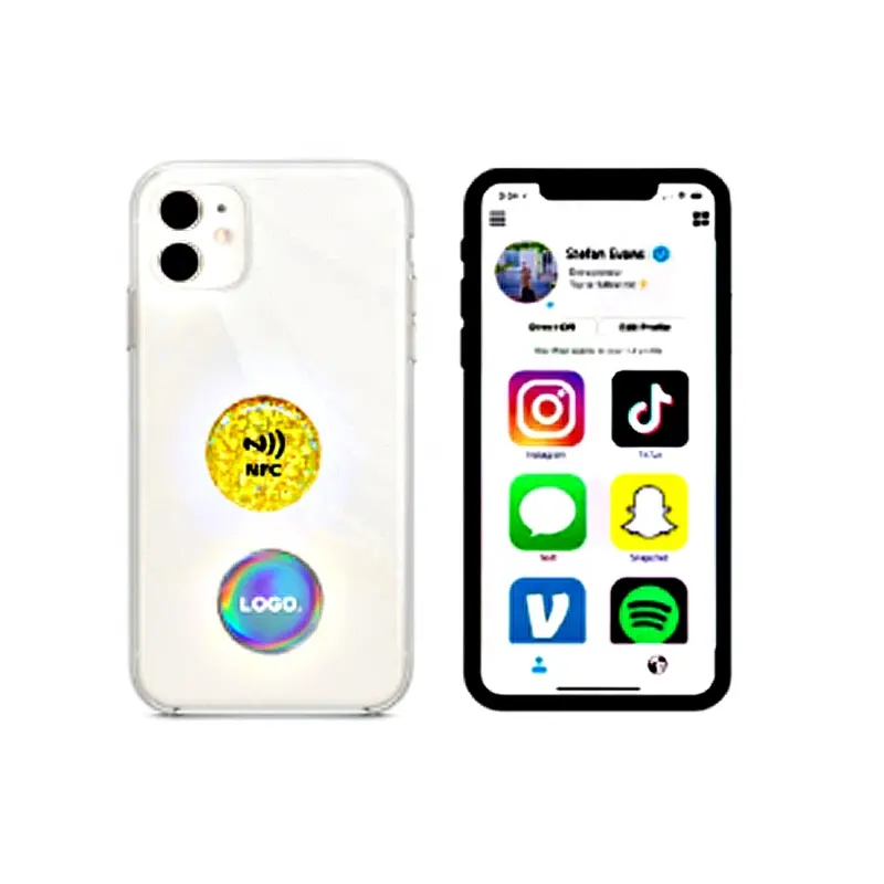 Sosyal medya renkli NFC NTAG213 epoksi etiketi anti metal RFID NFC etiketi nfc etiket