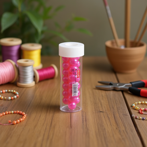 Cuentas Abalorio Ilan de 10 mm, Color Rosa, para Manualidades y Joyería, 12 Piezas por Tubo - Product Image 2